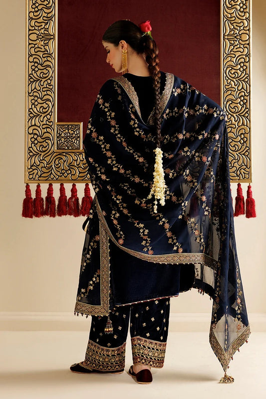 Jazmin CVF26-D11 Luxury Velvet Embroidered 3Pc Unstitched Suit PA-321