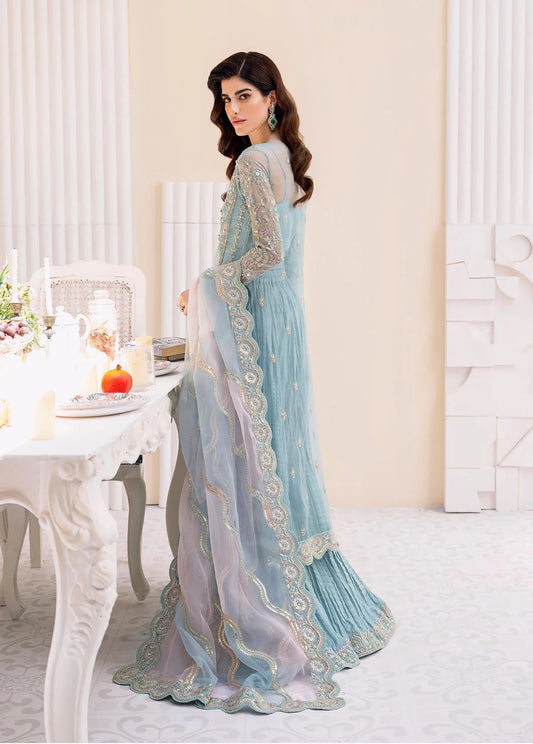 Kanwal Malik Luxury Organza Embroidered Unstitched 3PC Suit Rimel