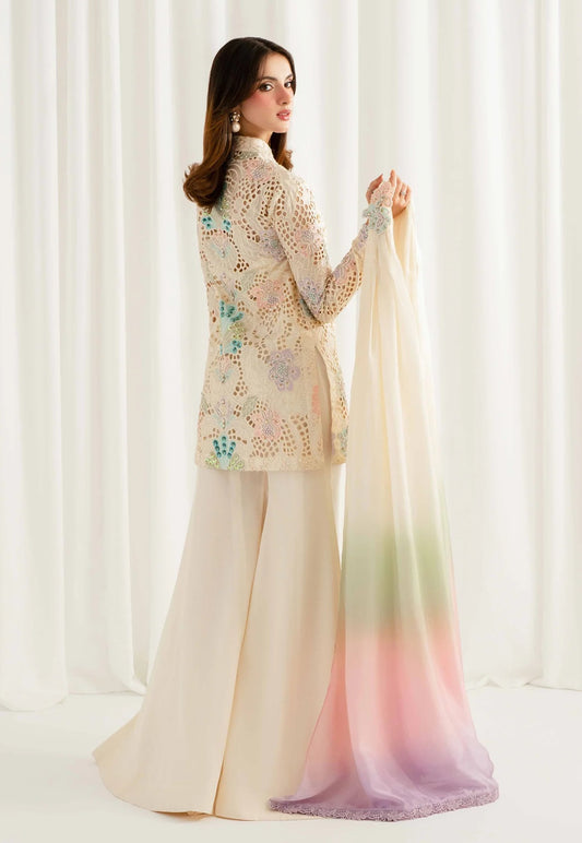 By Aleena Waqar - Floral Aﬀair Luxury Law Embroidered 3Pc Unstitched Suit PA-267