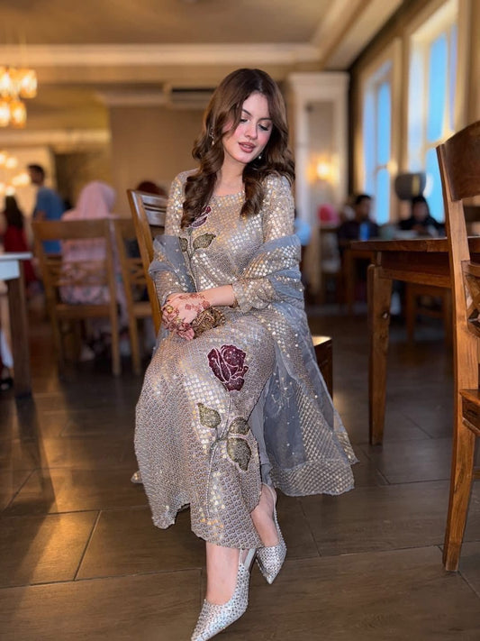 Nureh Luxury Chiffon Embroidered Unstitched Collection TW-16