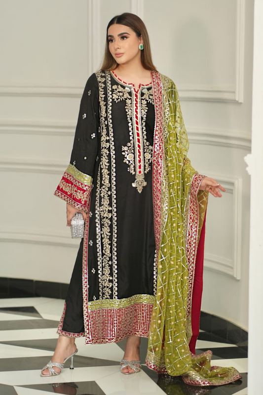 Aneelas Luxury Silk Embroidered Unstitched Collection FC-07