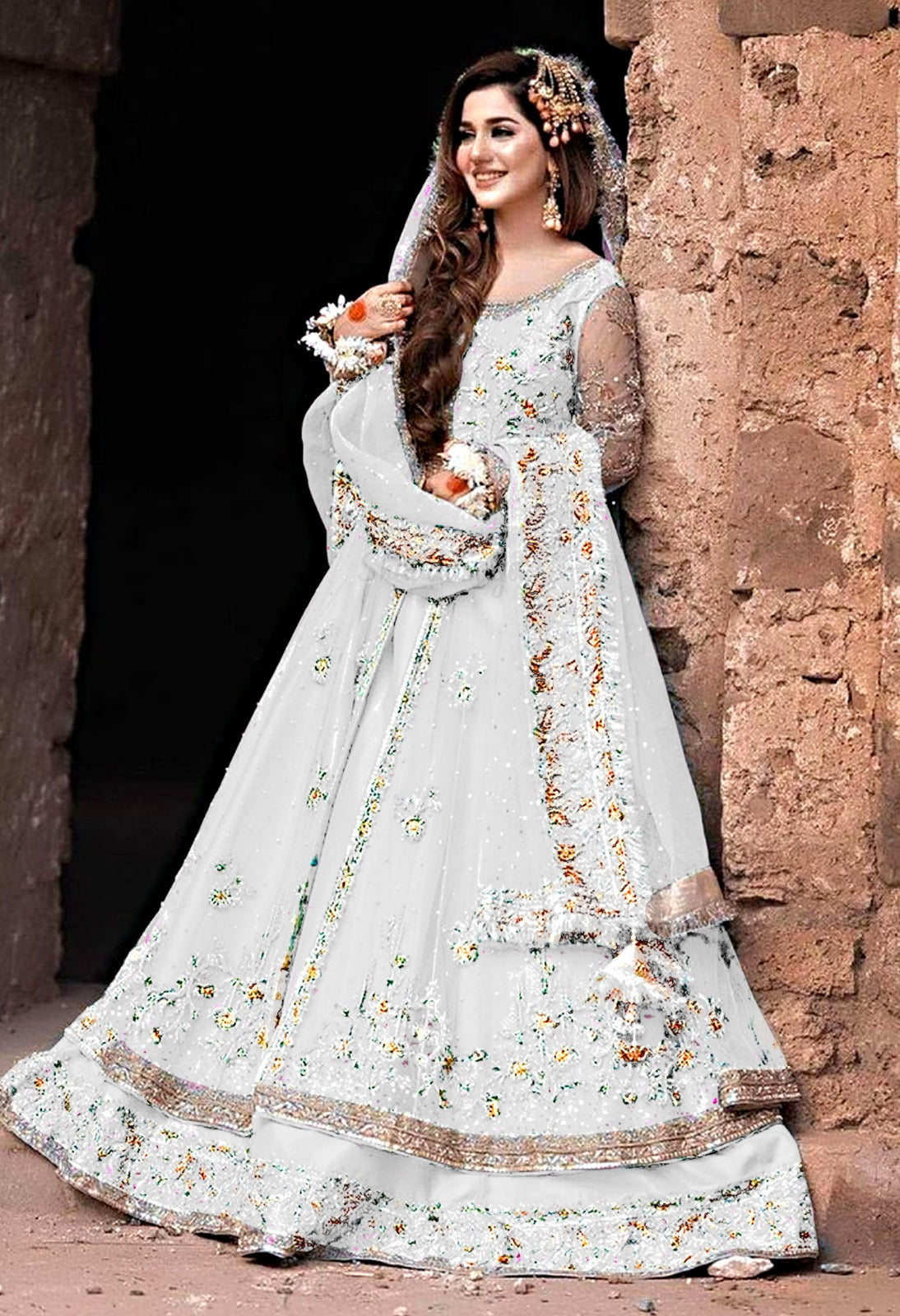 Maha Wajahat Bridal Maxi Unstitched Net Embroidered Pehnawa