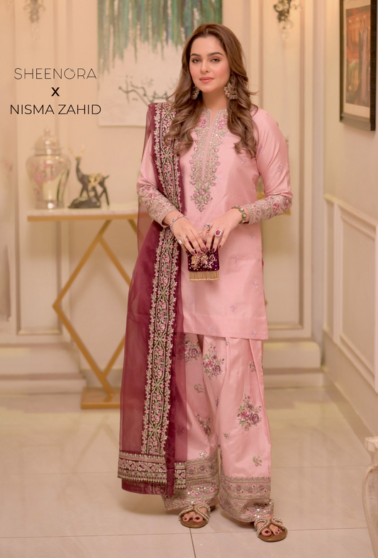 Sheenora - Lilac Serenity - Raw Silk Embroidered 3 Piece Unstitched