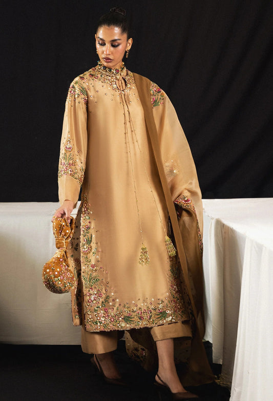 Hussain Rehar Aurelia Luxury Raw Silk Embroidered 3Pc Unstitched Suit PA-243