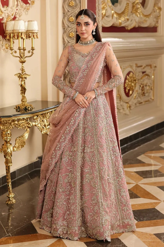 Elaf - Luxury Net Embroidered 3 Piece Unstitched - ESH-02 - GLAMOROUS
