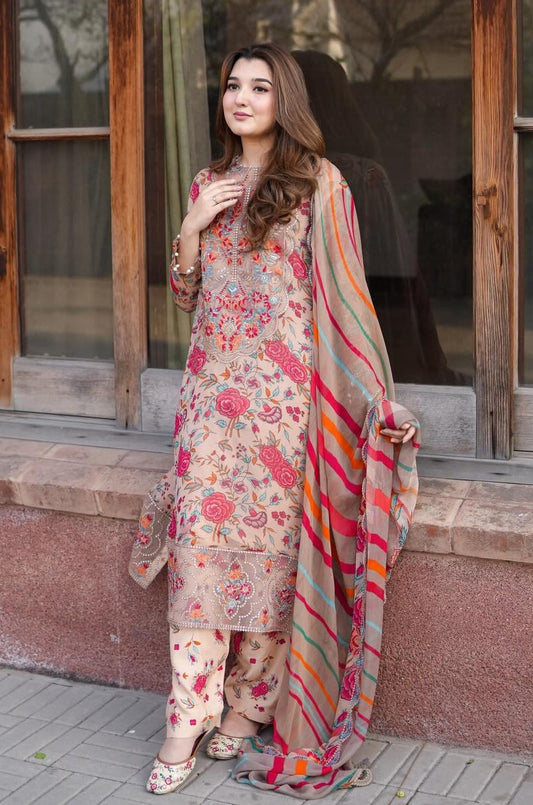 Aneelas - Luxury Lawn Embroidered 3 Piece Unstitched - ACL-EID-08