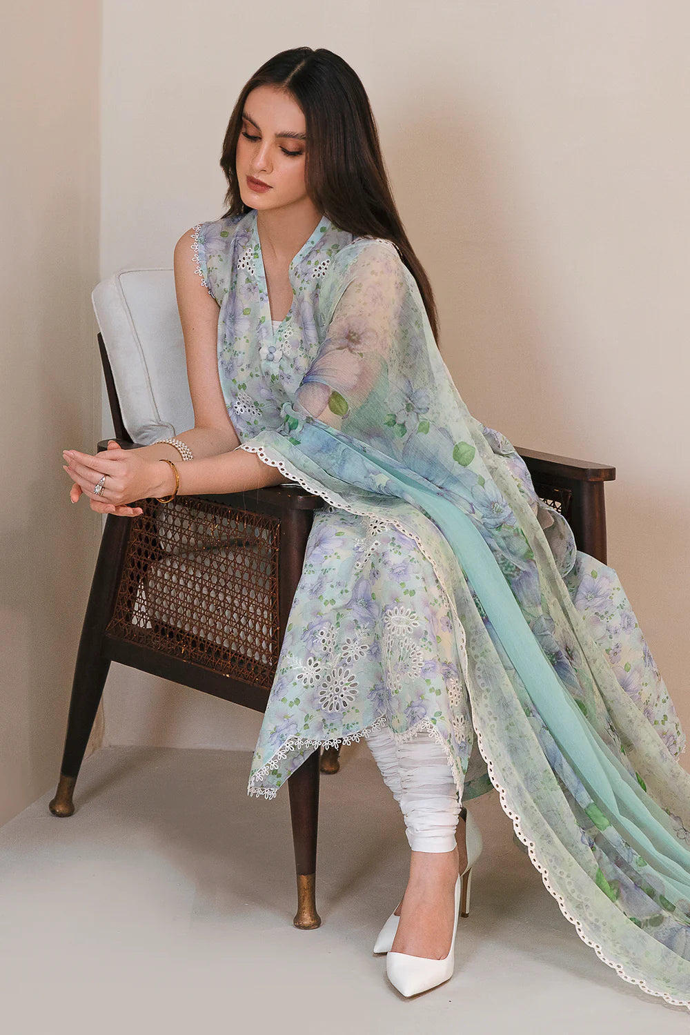 Baroque Luxury 3 Pc Stitched Ebmroidered Lawn UF-357 STITCHED Collection