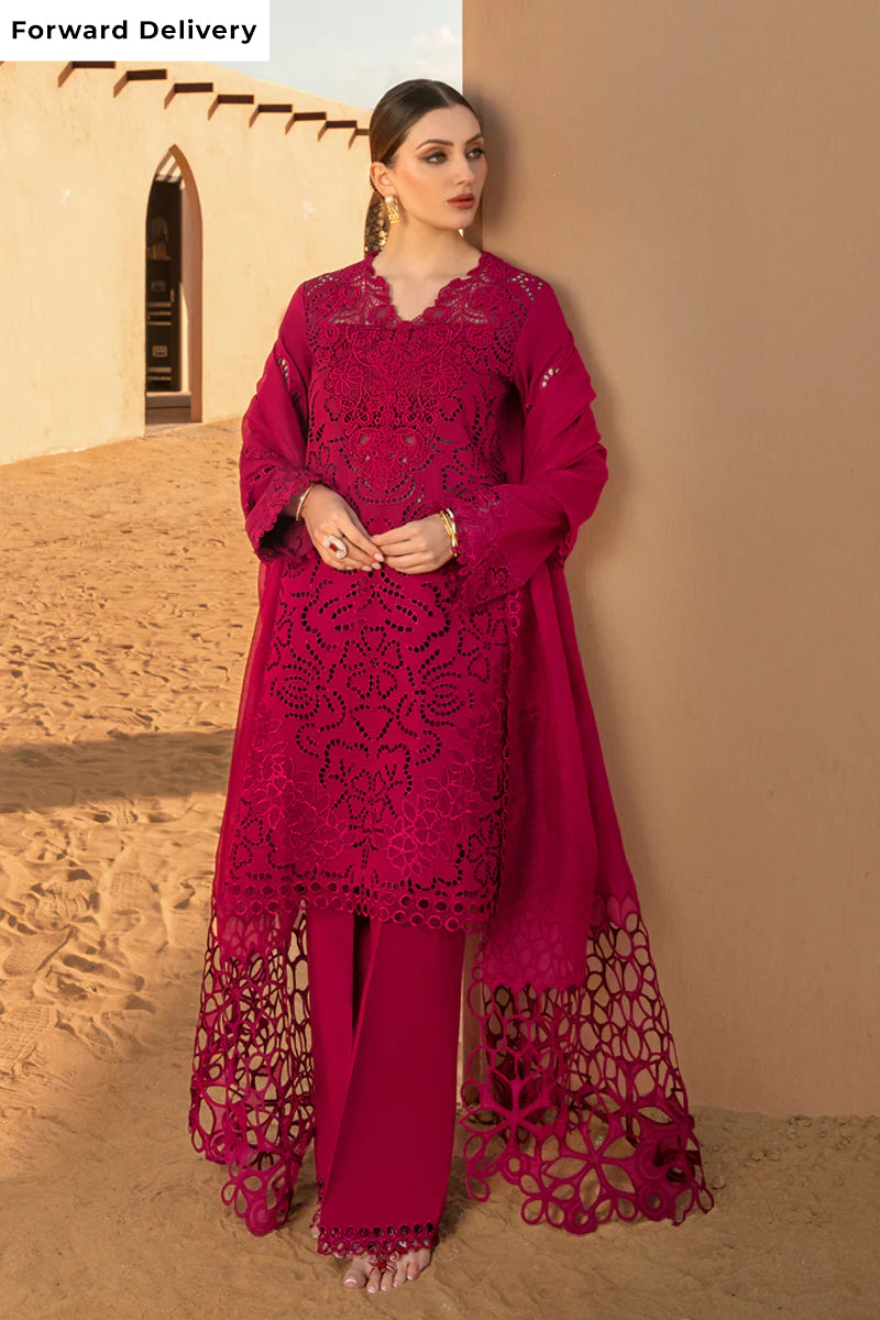 Rang Rasiya Premium Embroidered Lawn Unstitched 3Pc Suit D-10 RAMEEN