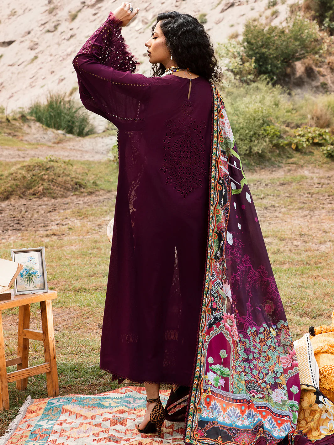 Bin Ilyas Luxury Lawn Embroidered Unstitched Suits 712-B