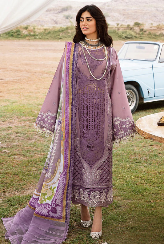 Bin Ilyas - Luxury Lawn Embroidered Unstitched 3 Piece - 713 - A