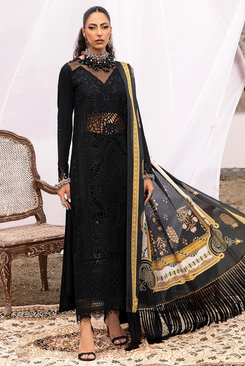 Bin Ilyas Mem Saab Black Luxury Lawn Collection SAHIBA