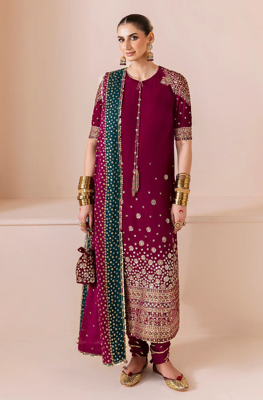 Jazmin Luxury Velvet Embroidered Unstitched 3 Piece - CVF D-02