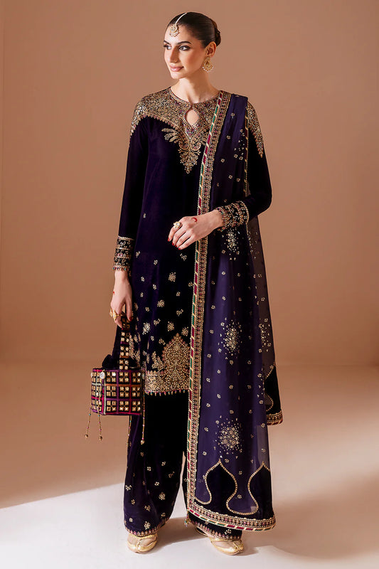 Jazmin Embroidered Velvet Formal 3 Pieces Unstitched CVF D-08 Nilofer