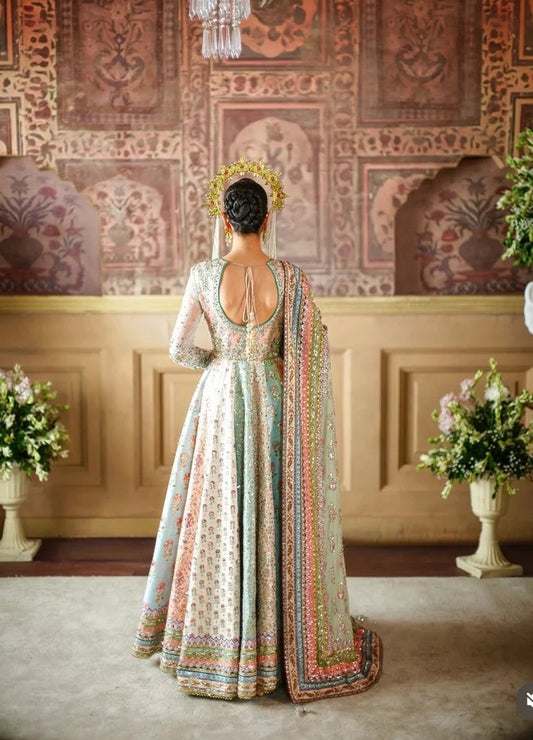 Nomi Ansari Luxury Raw Silk Embroidered Unstitched 3PC Suit-Maryum Nawaz