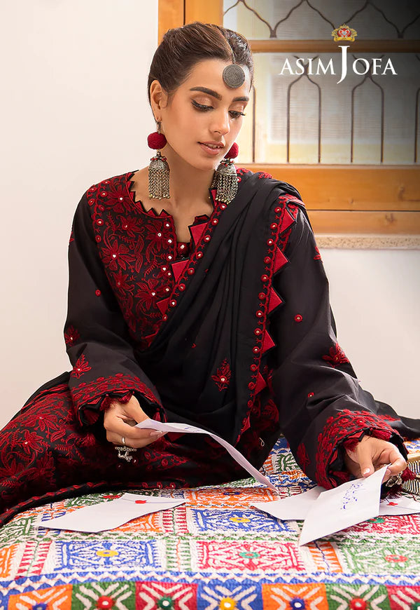 Shadow Work By Asim Jofa Embroidered Chiffon Suits Unstitched 3 Piece AJ23SW - Luxury Festive Collection