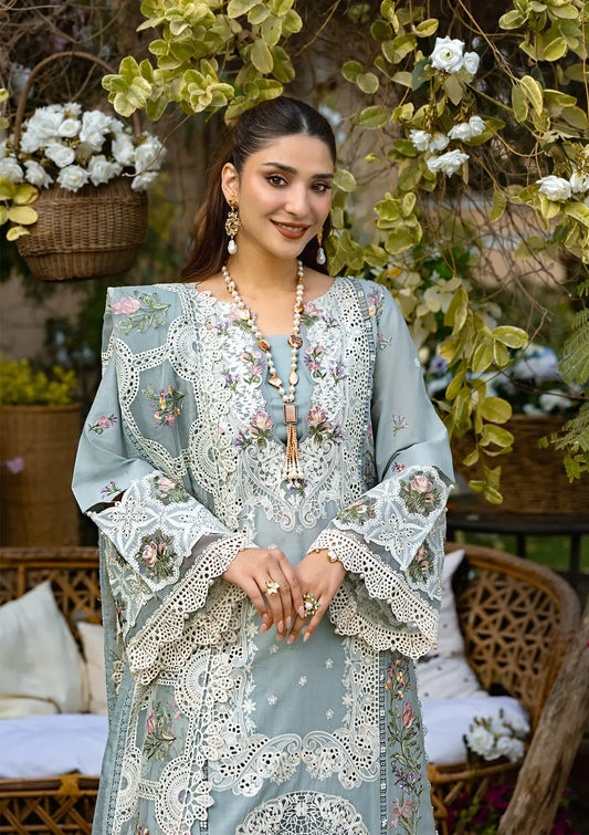 Elaf Premium Lawn Embroidered Unstitched Collection ELM-3B SAMAA