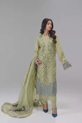 Maria.B Embroidered Lawn Suit Unstitched 3 Piece MB24E D-10 - Luxury Collection