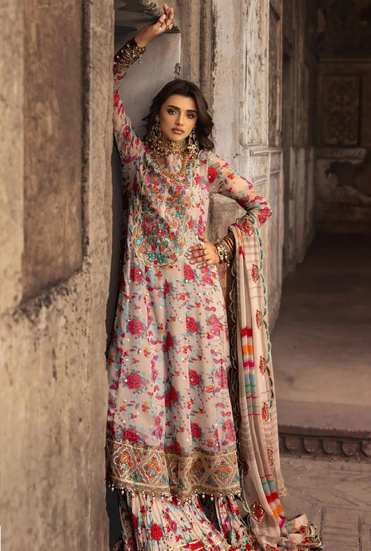 Charizma Vasal 25 - Luxury Chiffon Embroidered Unstitched 3 Piece