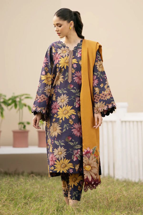 Baroque Embroidered Lawn 3 Piece Unstitched Suit UF-494 - Summer Collection