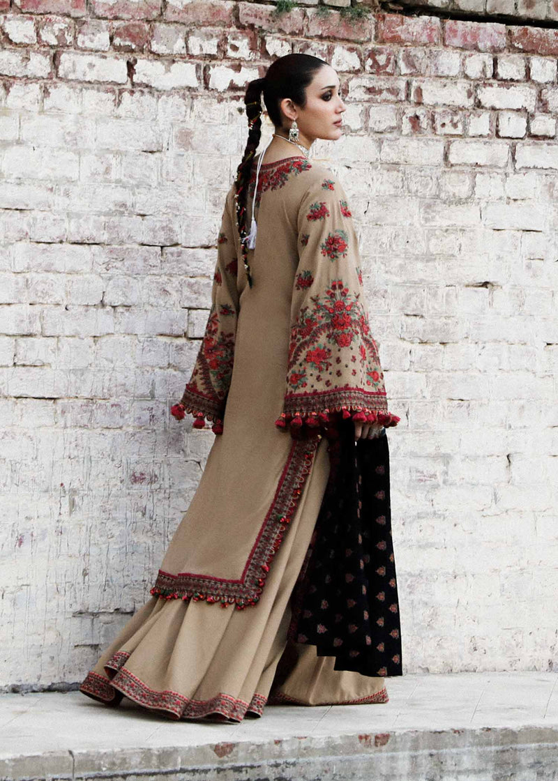 Hussain Rehar Embroidered Karandi Suits Unstitched 3 Piece HR 15 Sahara - Winter Collection