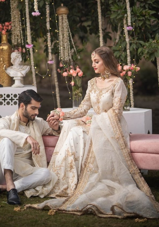 Maha Wajahat Organza Embroidered 3 Piece Unsticthed Zohra