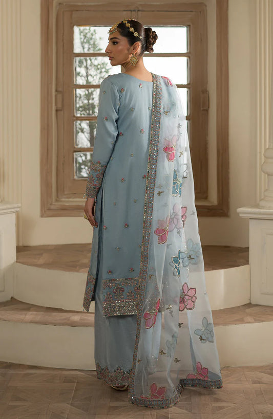 Suave by Emaan Adeel Hand Embroidered Organza Unstitched 3Pc Suit - Esra