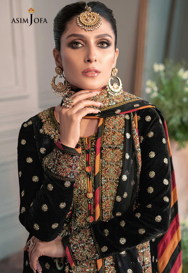 Asim Jofa - The Ayeza Edit Makhmal Royal Velvet Collection Unstitched 3 Pc - AJAM-02