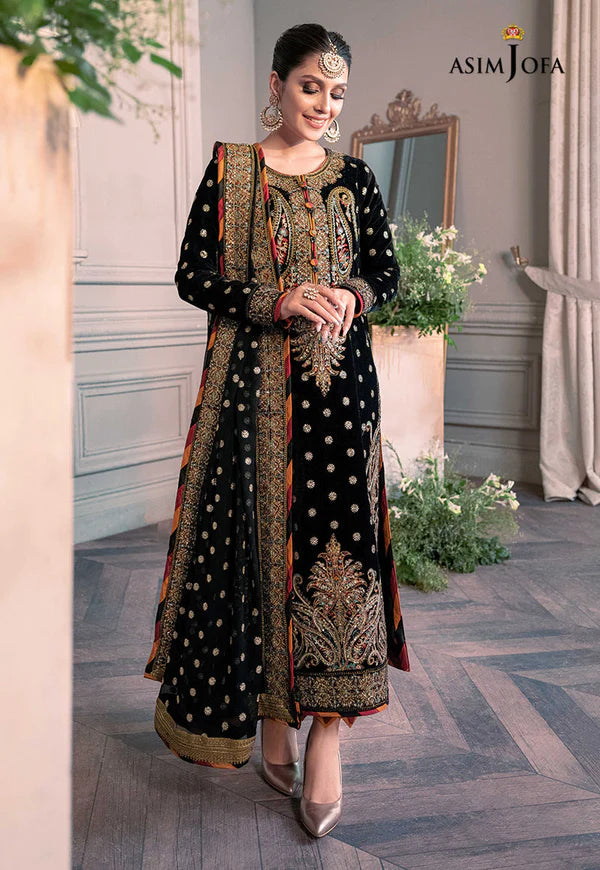 Asim Jofa - The Ayeza Edit Makhmal Royal Velvet Collection Unstitched 3 Pc - AJAM-02