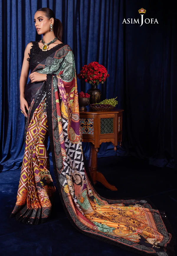 BEKHUDI BY ASIM JOFA EMBROIDERED SILK SAREE LUXURY COLLECTION AJBK-09