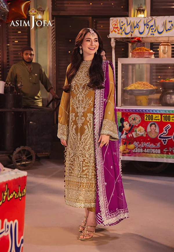 Asim Jofa Chiffon Embroidered Unstitched 3 Pcs AJKK-12