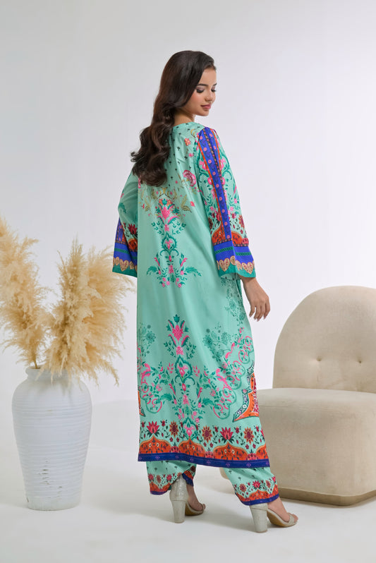 Poshkari Luxury Blended Raw Silk Embroidered 2Pc Stitched Suit PA - 0068