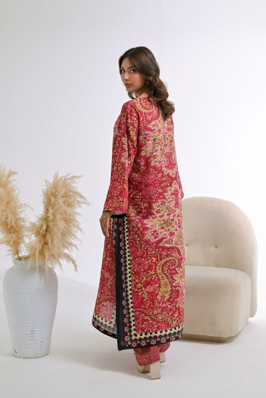 Poshkari Luxury Blended Raw Silk Embroidered 2Pc Stitched Suit PA - 0071