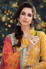 Maria.B Sateen Unstitched Embroidered Raw Silk 3Pc Suit CST-705