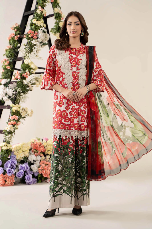 Maria.B - Luxury Lawn Embroidered 3 Piece Unstitched - MPS-2606-B