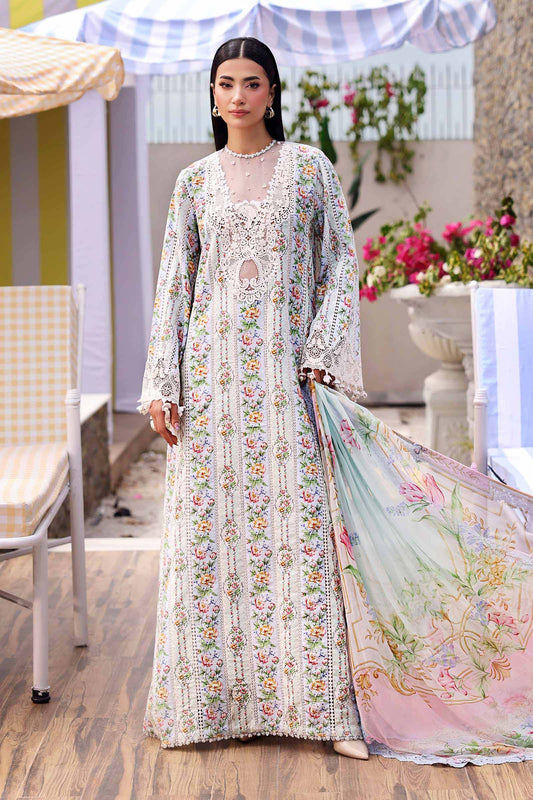 Maria B Luxury Embroidered Lawn 3Pc Unstitched Suit MPT - 3010 - B