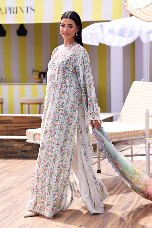 Maria B Luxury Embroidered Lawn 3Pc Unstitched Suit MPT - 3010 - B