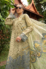 Maria.B Embroidered Lawn Suit Unstitched 3 Piece MB24E D-10 - Luxury Collection