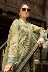 Maria.B Embroidered Lawn Suit Unstitched 3 Piece MB24E D-10 - Luxury Collection