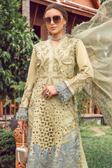 Maria.B Embroidered Lawn Suit Unstitched 3 Piece MB24E D-10 - Luxury Collection