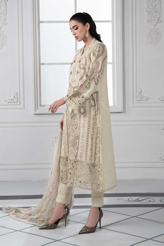 Maria.B Luxury Lawn Embroidered 3 Piece Unstitched DS-2514-B Eid Collection