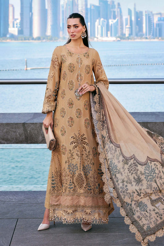 Maria.B Luxury Embroidered Jacquard Lawn Unstitched 3Pc Suit D-2605-A