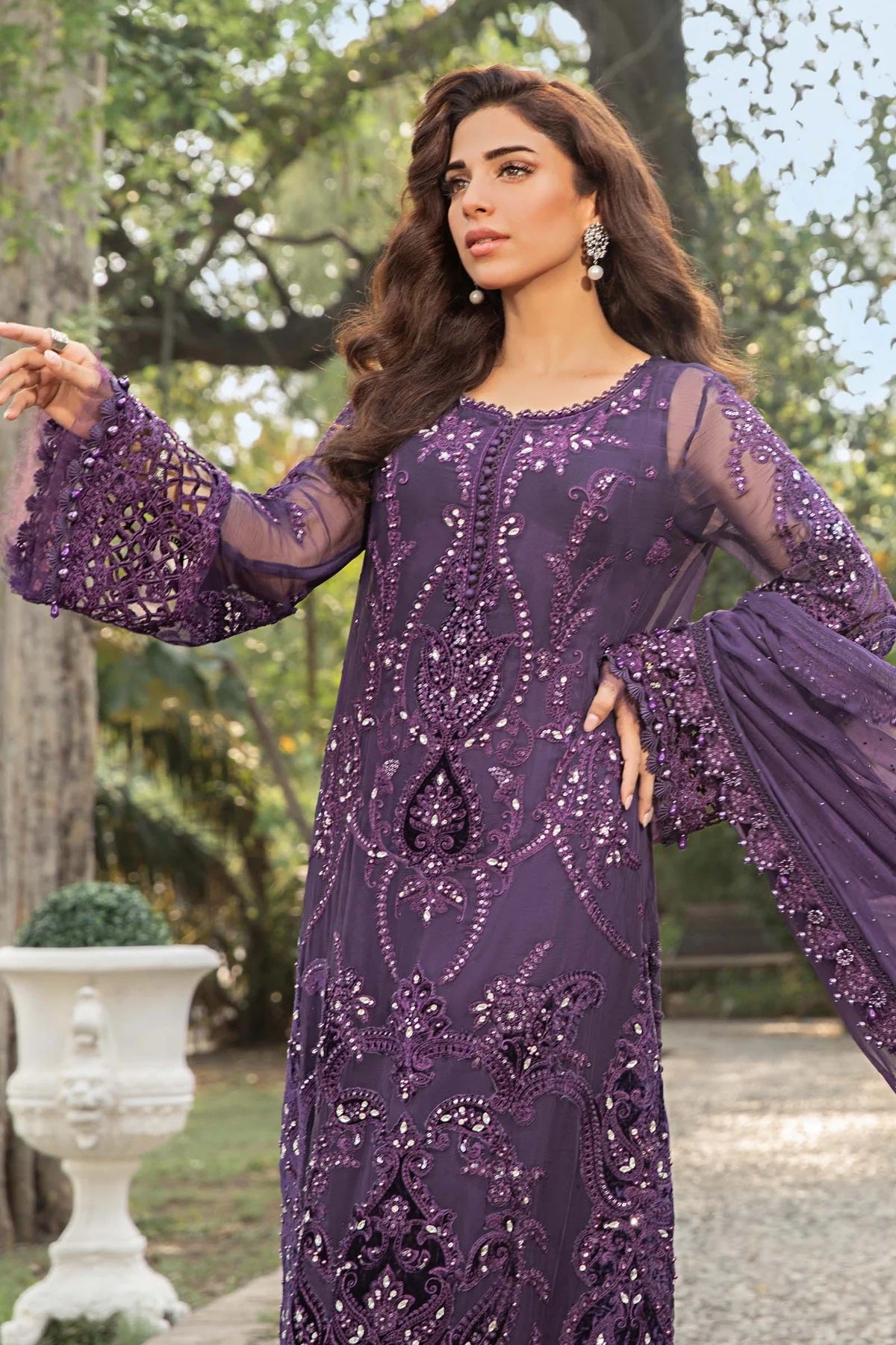 Maria.B Chiffon Embroidered Hand Made Collection MPC-24-102