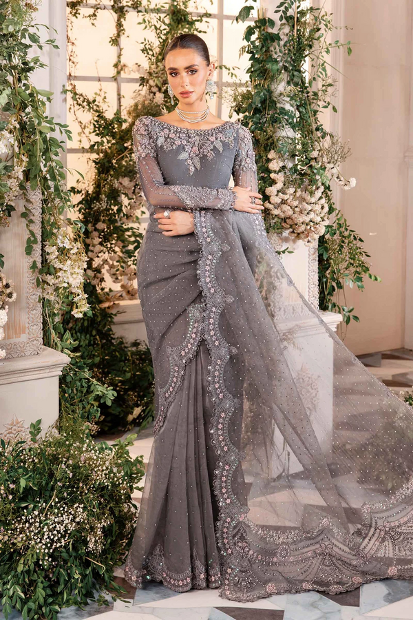 Maria.B Wedding Festive Organza Embroidered Saree BD-2902