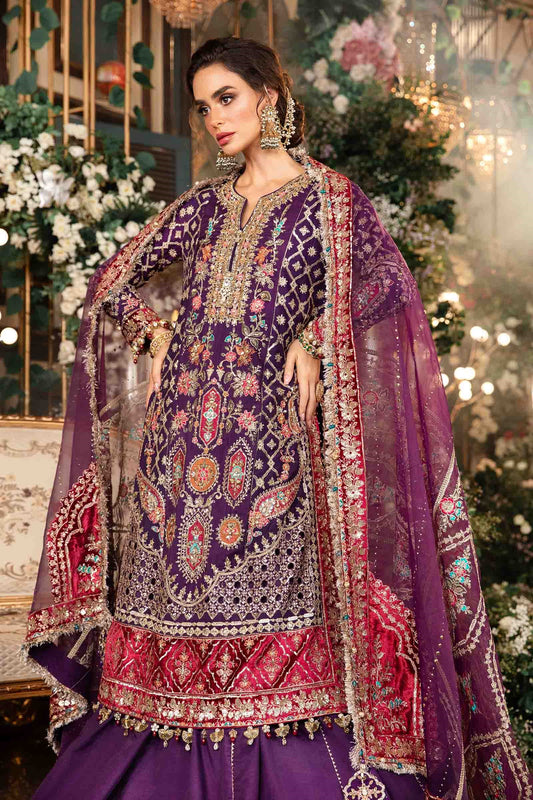 Maria.B Luxury Embroidered Raw Silk 3 Piece Unstitched Suit BD-2903o