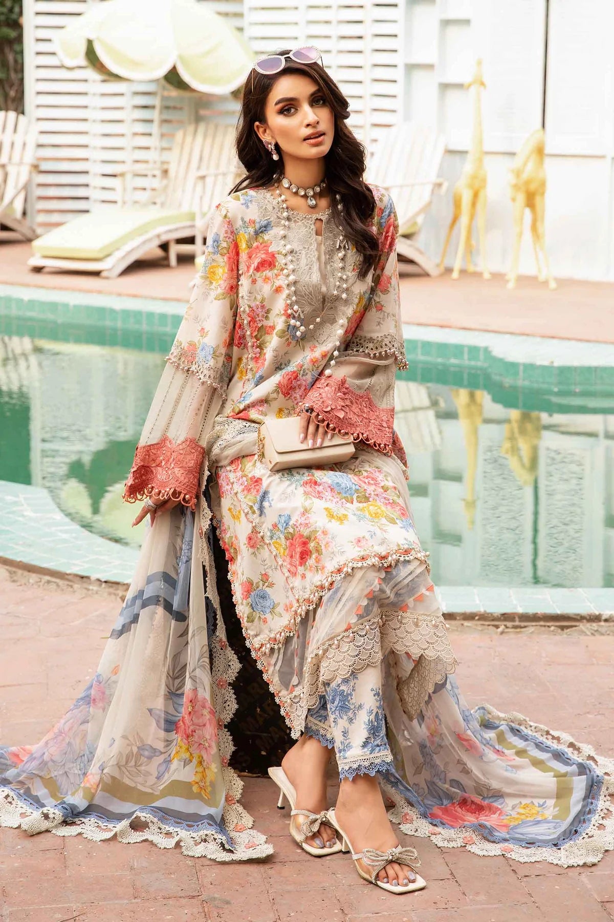 Maria.B Mprints 3 Piece Unstitched Printed Suit MPT-2204-A