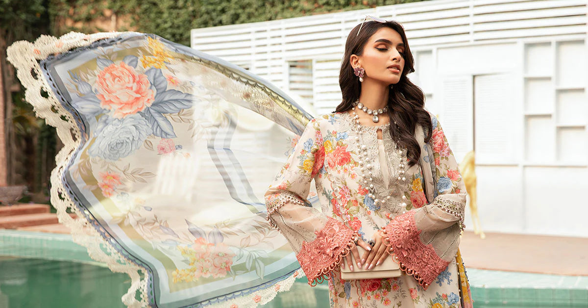 Maria.B Mprints 3 Piece Unstitched Printed Suit MPT-2204-A