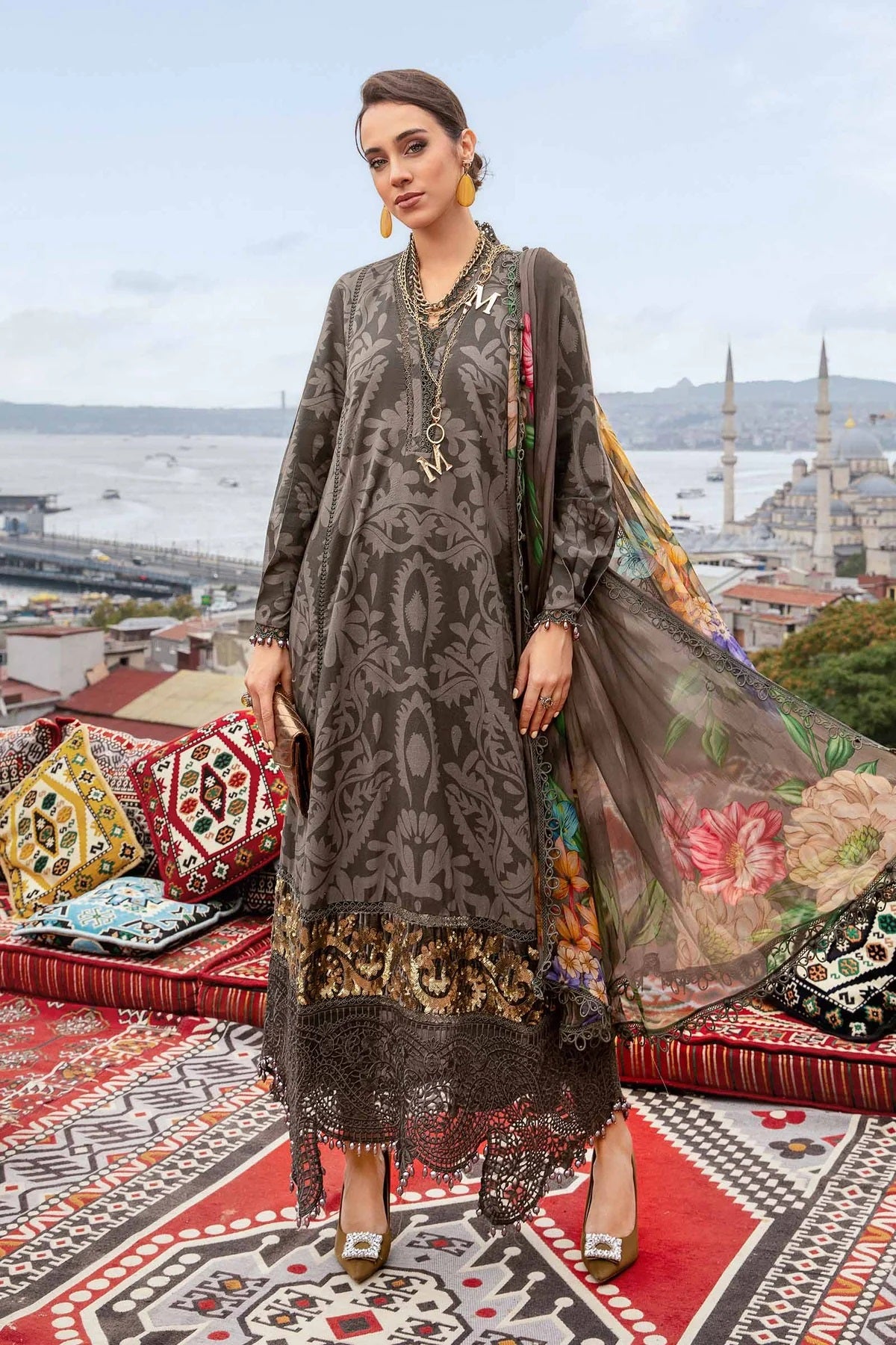 Maria.B MPRINTS 3 Piece Unstitched Luxury Lawn Suit MPT-2307-A