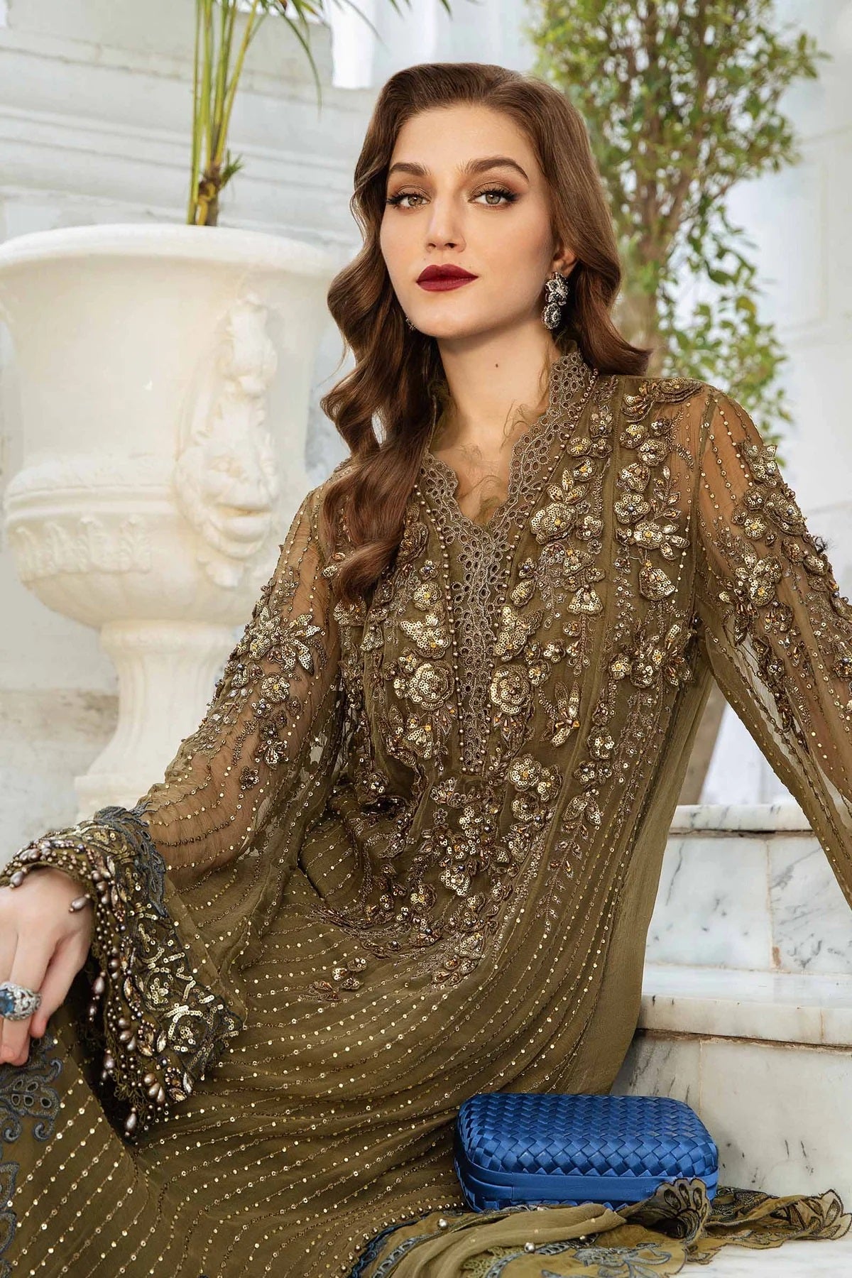 Maria.B Chiffon Embroidered Hand Made Collection MPC-24-108