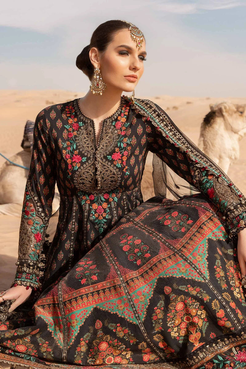 Maria.B Unstitched Embroidered Luxury Lawn 3Pc Suit D-2413-B Black
