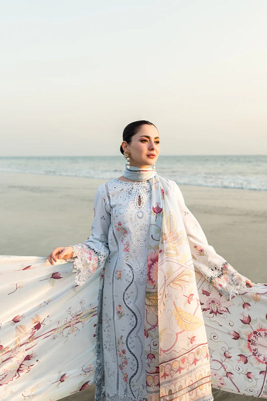 Qalamkar Luxury Lawn Embroidered 3 Piece Unstitched FK-02 Isabella
